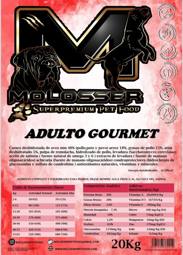 MOLOSSER ADULTO GOURMET - PIENSO PARA PERROS CON ACTIVIDAD MEDIA-ALTA - Imagen 2