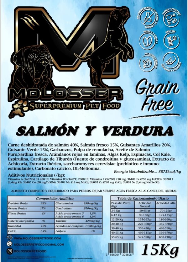 MOLOSSER SALMÓN Y VERDURA (GRAIN FREE) - Imagen 2