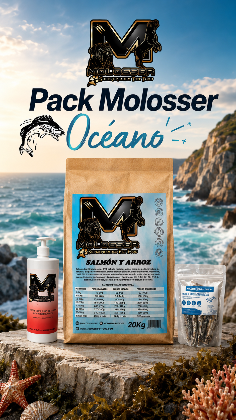 Envase de Aceite de Atún con Probióticos Molosser
