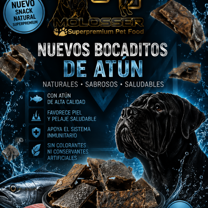 Bocaditos de atĂșn deshidratado Molosser para perros y gatos